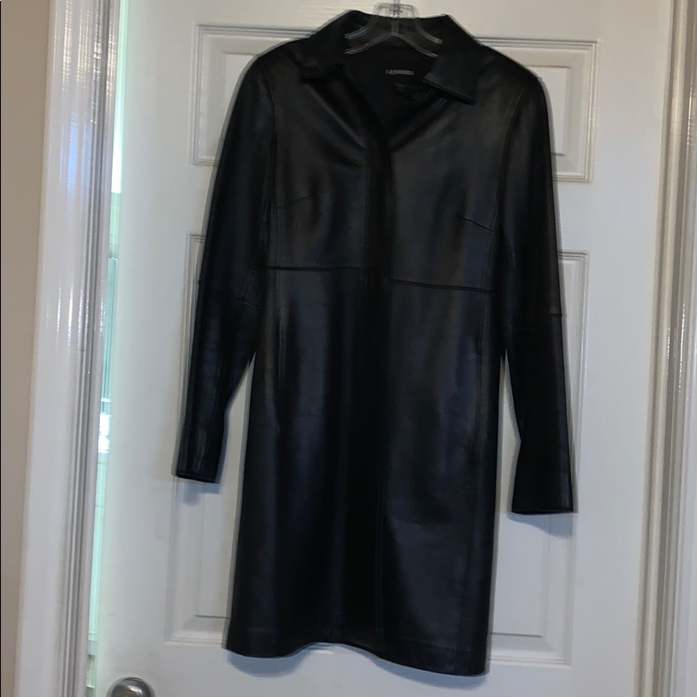 Leather trench coat